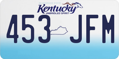 KY license plate 453JFM