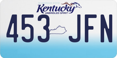 KY license plate 453JFN