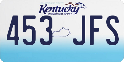 KY license plate 453JFS