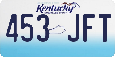 KY license plate 453JFT