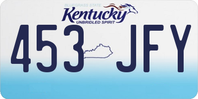 KY license plate 453JFY