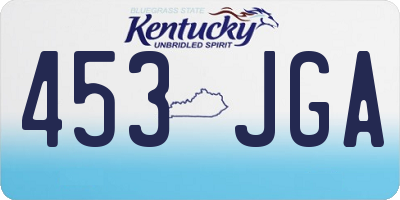 KY license plate 453JGA