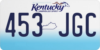 KY license plate 453JGC