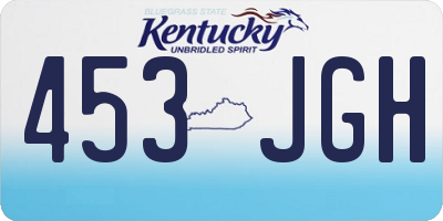 KY license plate 453JGH