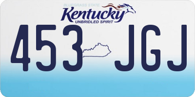 KY license plate 453JGJ