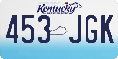 KY license plate 453JGK