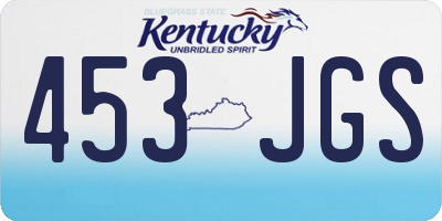 KY license plate 453JGS