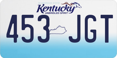 KY license plate 453JGT