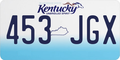 KY license plate 453JGX