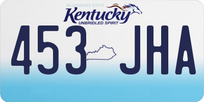KY license plate 453JHA