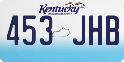 KY license plate 453JHB