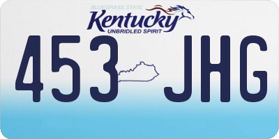 KY license plate 453JHG