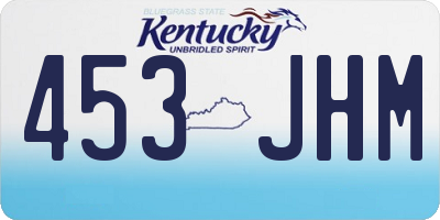 KY license plate 453JHM