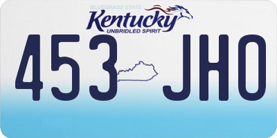 KY license plate 453JHO