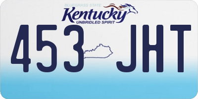 KY license plate 453JHT