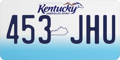 KY license plate 453JHU