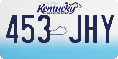 KY license plate 453JHY