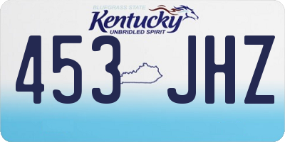KY license plate 453JHZ
