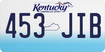KY license plate 453JIB