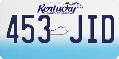 KY license plate 453JID