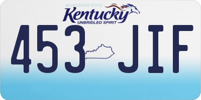 KY license plate 453JIF
