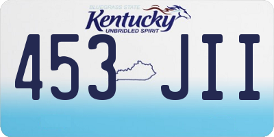 KY license plate 453JII
