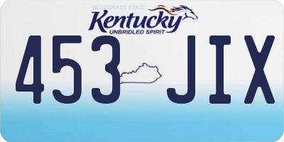 KY license plate 453JIX