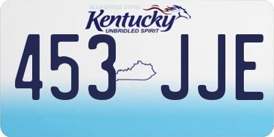 KY license plate 453JJE