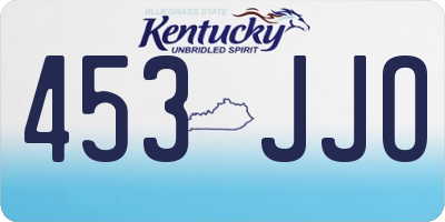 KY license plate 453JJO