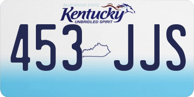 KY license plate 453JJS