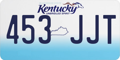 KY license plate 453JJT
