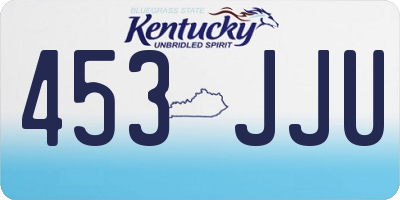 KY license plate 453JJU
