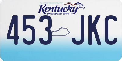 KY license plate 453JKC
