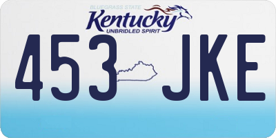 KY license plate 453JKE
