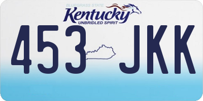 KY license plate 453JKK