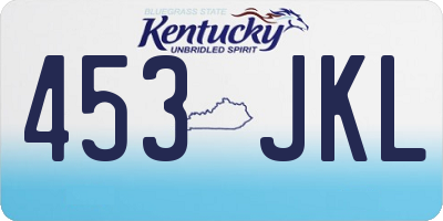 KY license plate 453JKL