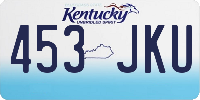 KY license plate 453JKU