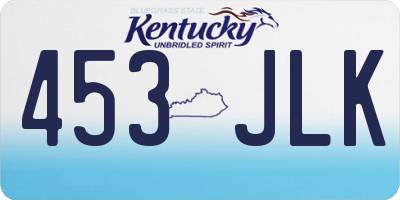 KY license plate 453JLK