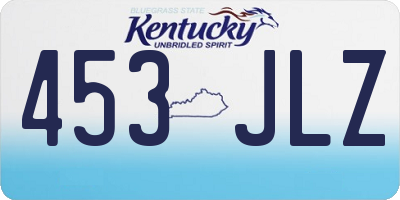 KY license plate 453JLZ