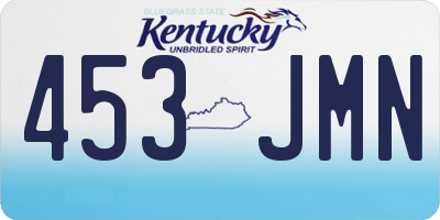 KY license plate 453JMN