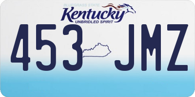 KY license plate 453JMZ