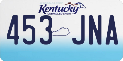 KY license plate 453JNA