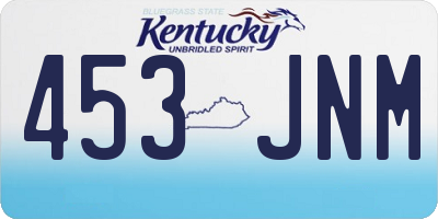 KY license plate 453JNM