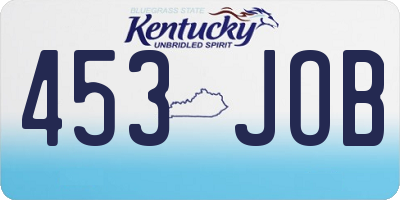 KY license plate 453JOB