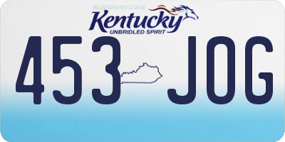 KY license plate 453JOG