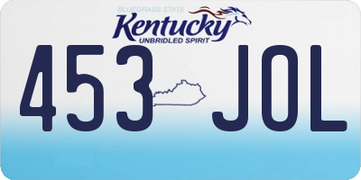 KY license plate 453JOL
