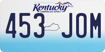 KY license plate 453JOM