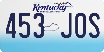 KY license plate 453JOS