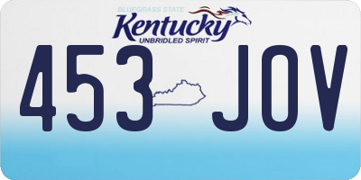 KY license plate 453JOV