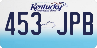 KY license plate 453JPB